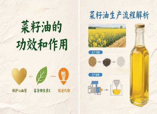 菜籽油的功效和作用有哪些？菜籽油生产流程解析